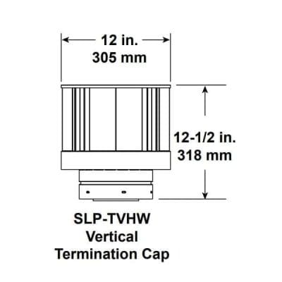Vertical termination cap – high wind (includes 4071-004 storm collar) – SLP-TVHW