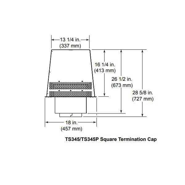 TS345:TS345P SQUARE TERMINATION CAP
