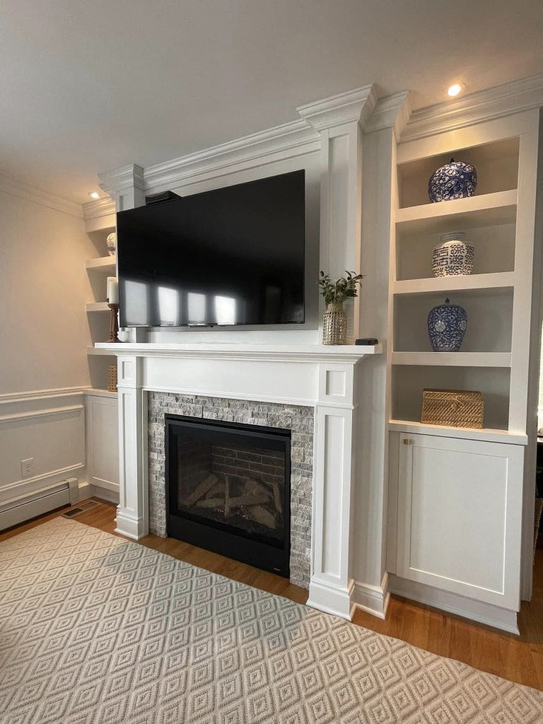 Majestic Quartz Platinum Gas Fireplace with Cultured Stone Surround