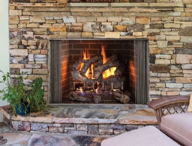 Outdoor Lifestyles Cottagewood 42" Outdoor Wood Burning Fireplace with Gray Traditional Refractory - ODCTGWD42