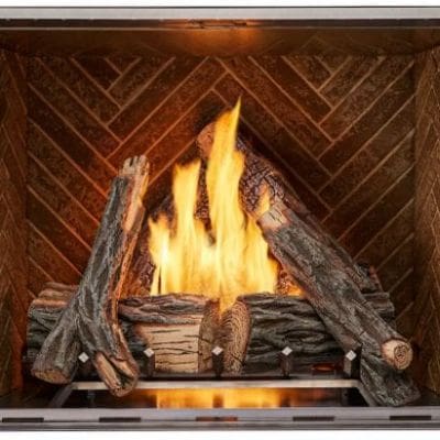 Outdoor Lifestyles 36″ Courtyard Outdoor Fireplace with Traditional Stacked Concrete Refractory – ODCOUG36TS