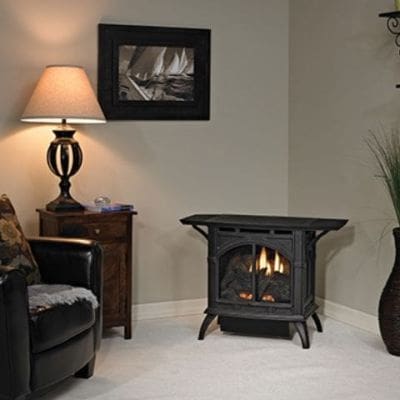 Empire Matte Black Spirit Small Vent Free Cast Iron Stove with Millivolt Control – LP