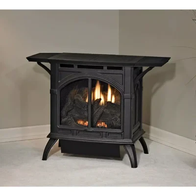 Empire Matte Black Spirit Small Vent Free Cast Iron Stove with Millivolt Control – LP